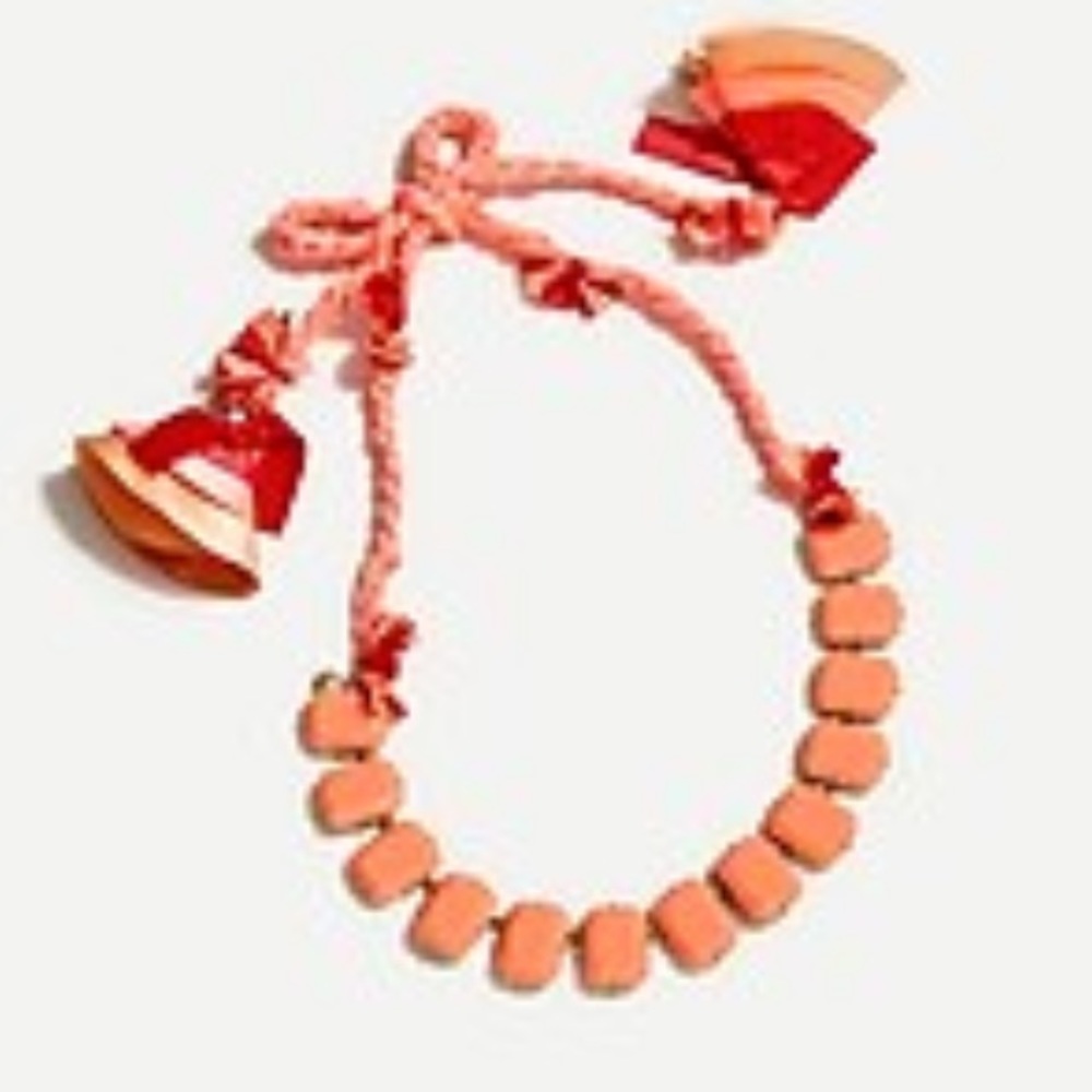 J Crew Rectangular candy stone cord-tie necklace
